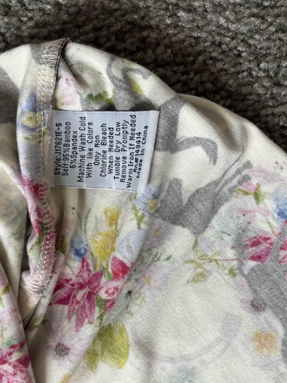 Johnny Was Pink Yellow Floral & Zebra Border Short Sleeve Tee - Picture 8 of 8